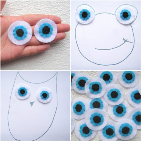 Easy DIY Doll Eyes Tutorial with Felt circles